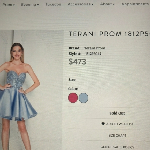 TERANI COUTURE Crystal Bodice Dress - Picture 5 of 6